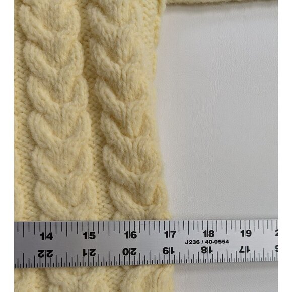 Hand Knit Women's Classic Cable Cardigan Size Small Butter Yellow - Picture 8 of 11